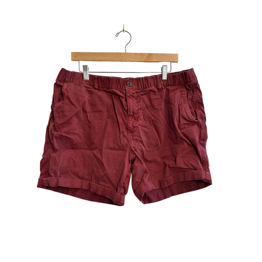 Bearbottom Clothing Men's XXL Stretch Chino Shorts Brick Red Cotton